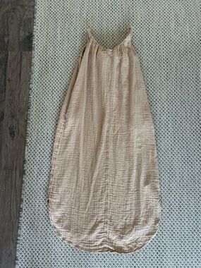 Lightweight Beige Gauze Maxi Dress WITH POCKETS